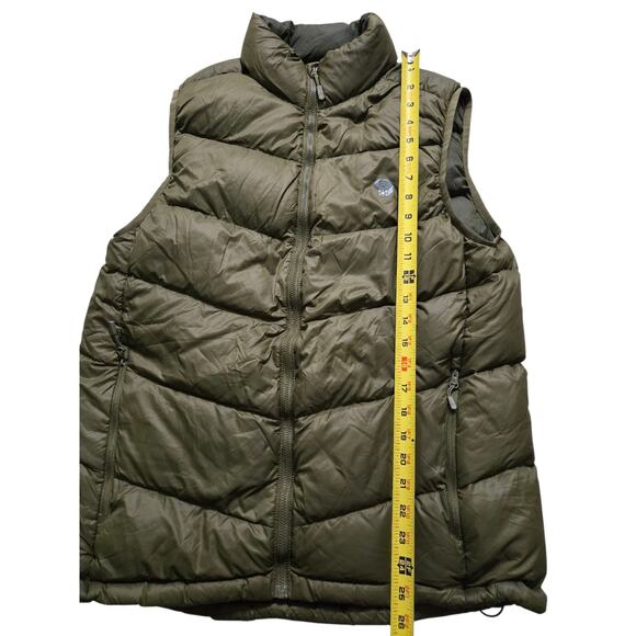 Mens Mountain Hardwear Green Down Vest Zipper Pockets Medium Olive/Green EUC - Picture 3 of 14